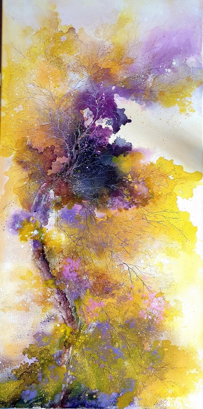 Arbre(나무), 50x100cm, Acrylic ink on canvas 2019 - 김혜진 作