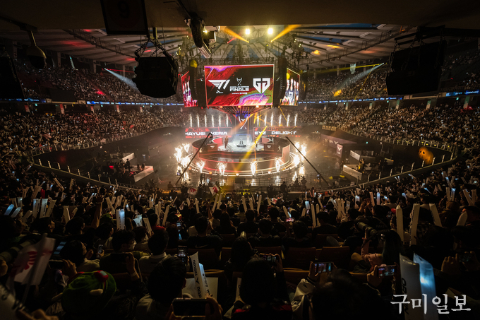 대전시에서 개최된 2023 LCK 서머결승전 장면