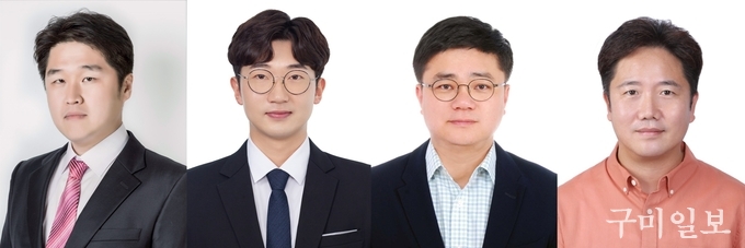 좌측부터 박철민 교수(국립금오공대 신소재공학부), 이영한 연구원(국립금오공대 신소재공학과 박사과정), 전기준 교수(인하대), 하윤철 박사(한국전기연구원)