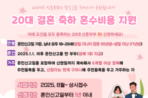 “20대에 결혼하면 혼수 100만원을 구미시가 드립니다!”