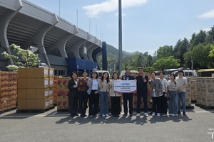 구미시, LG유니참(주) 4,000만원 상당 물품 전달 받아
